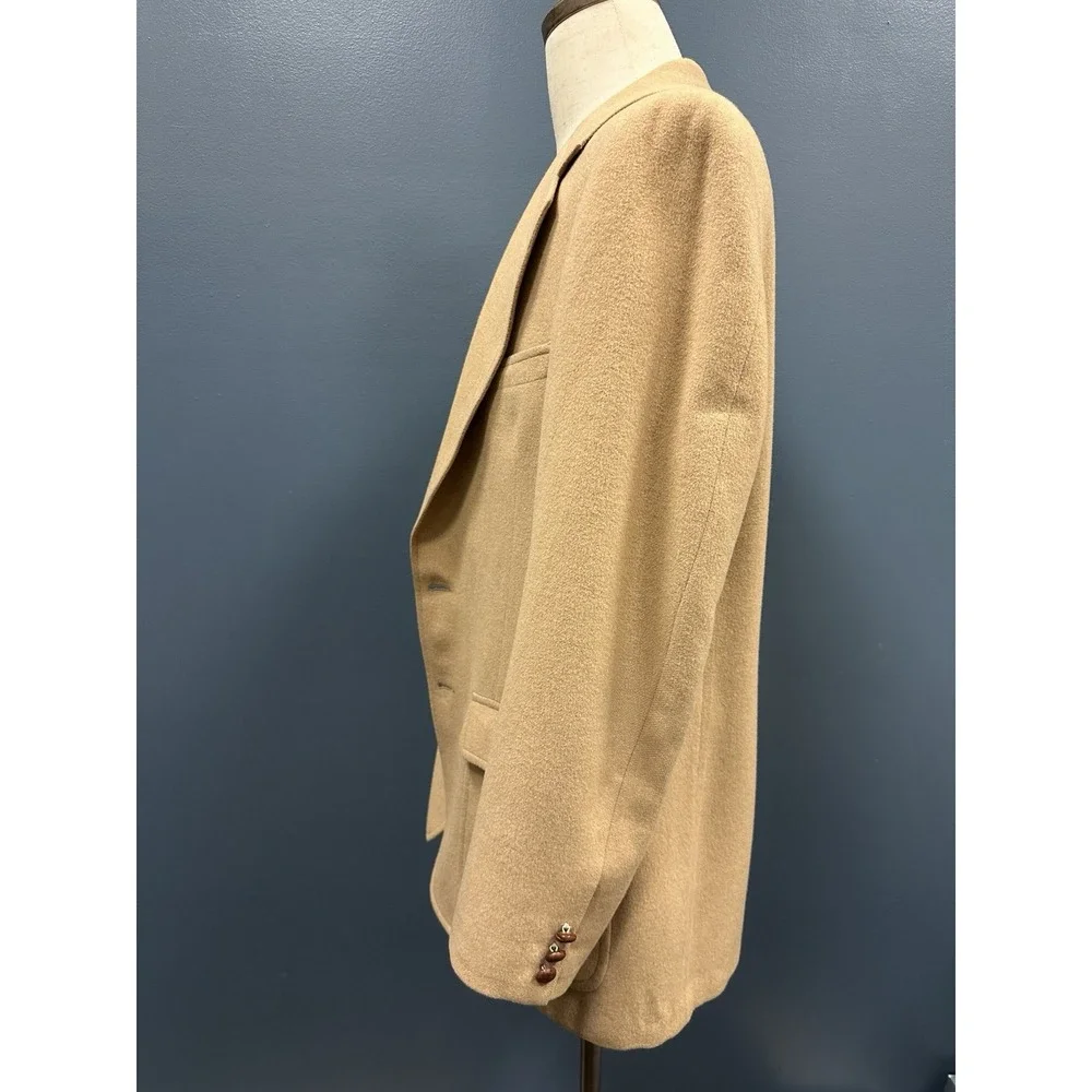 Patrick James 100% Camel Hair Blazer Sports Coat 42R Tan Brown USA 2 Button